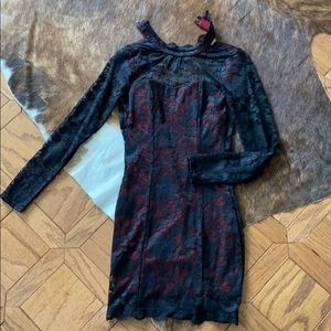 Black and red tight Lacey dress
